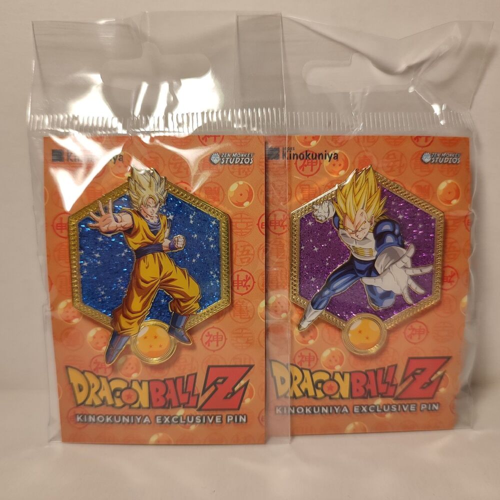 Dragon Ball Z Super Saiyans Goku And Vegeta Enamel Pins Set Of 2 Badges